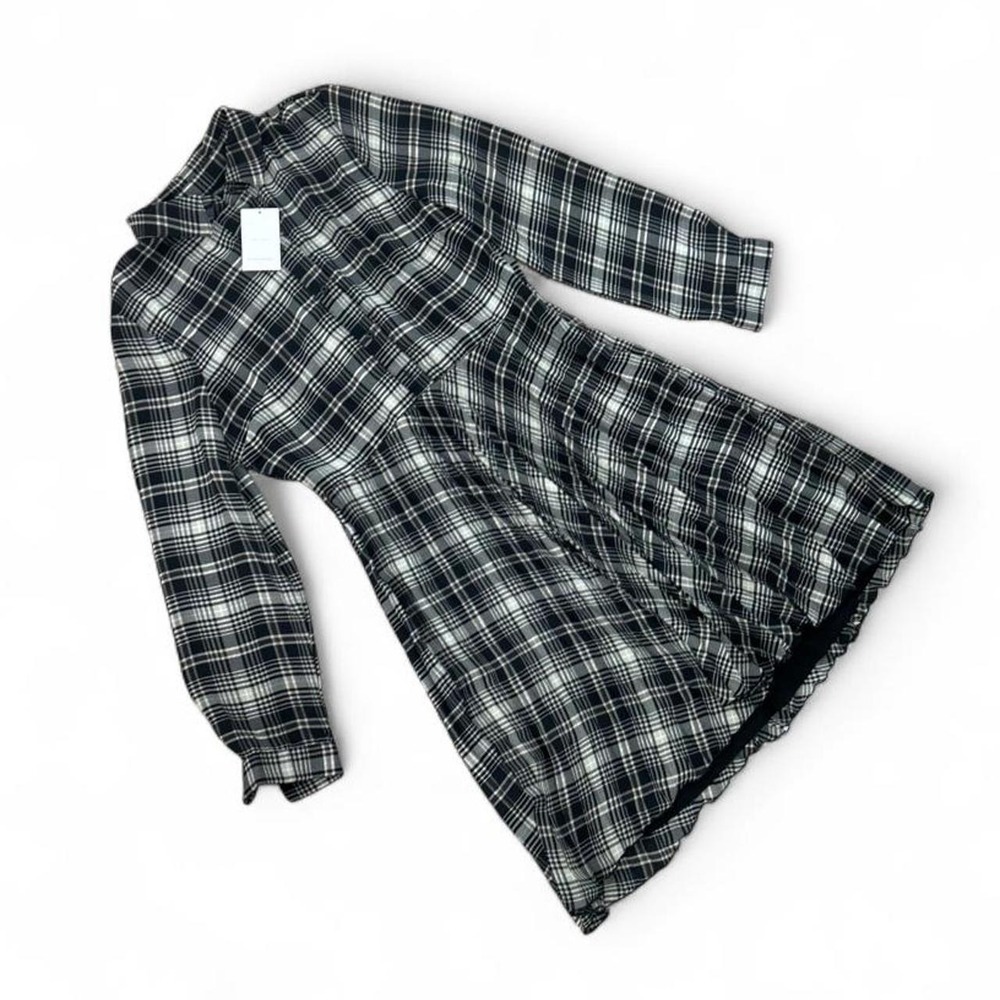 NWT Banana Republic Plaid Button-Front Pleated Midi Shirt Dress
